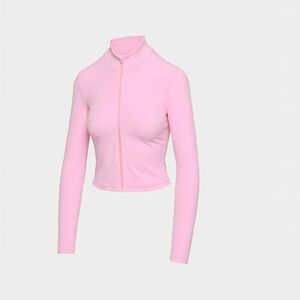 MORGANITE PINK BUTTER ZIP UP